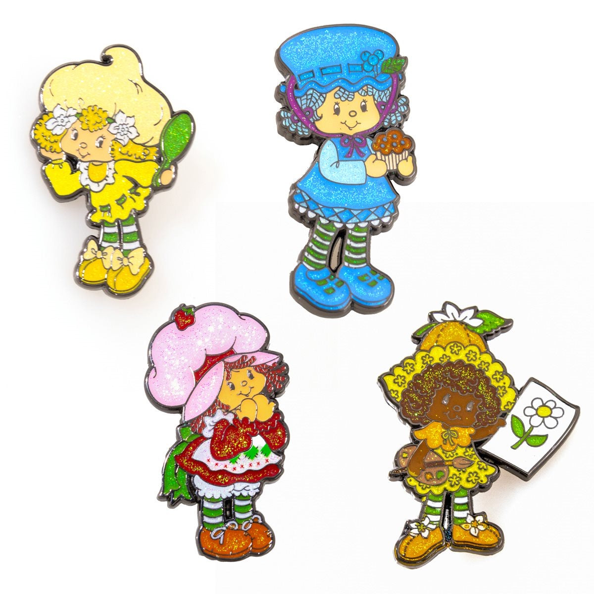 Strawberry Shortcake Glitter Metal Pin 4-Pack - SDCC 2024 Exclusive