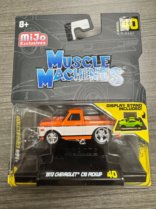 Muscle Machines 1972 Chevrolet C-10 Pick Up Orange 1/64