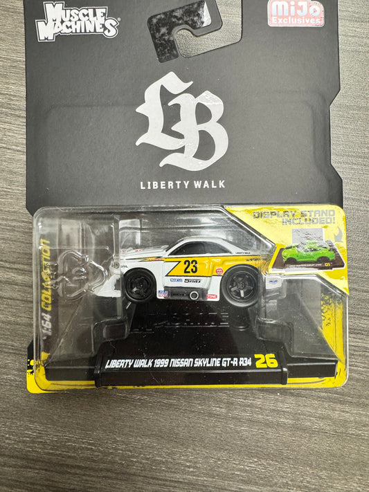 Maisto 1:64 Muscle Machines Liberty Walk 1999 Nissan Skyline GT-R R34