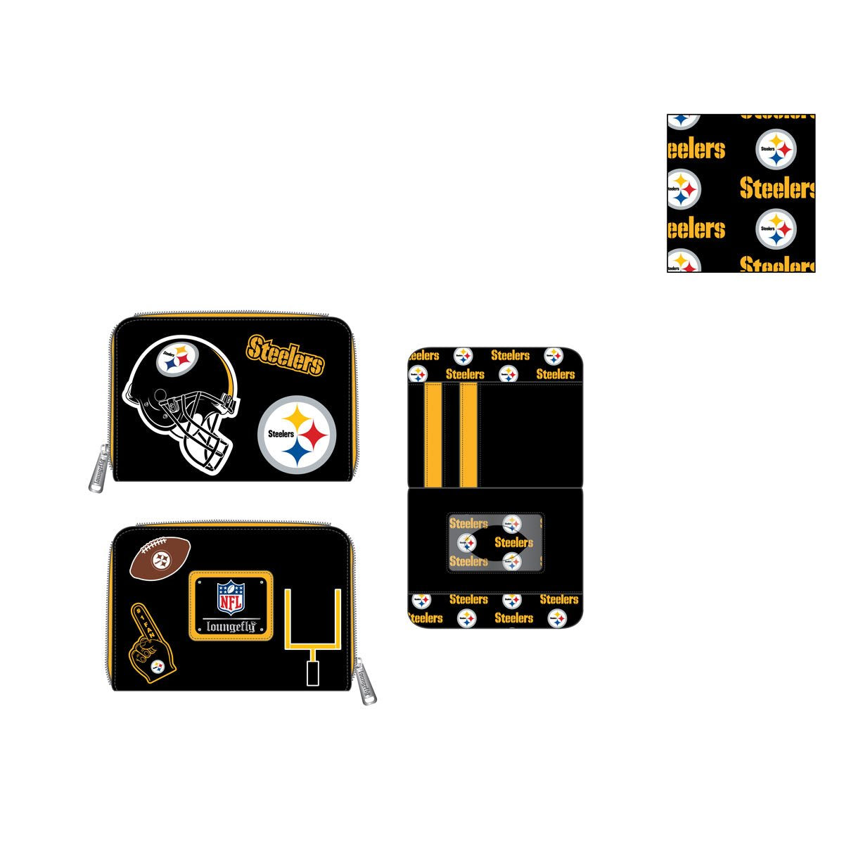 ***Pre-Order*** NFL Pittsburgh Steeler Patches Zip-Around Wallet