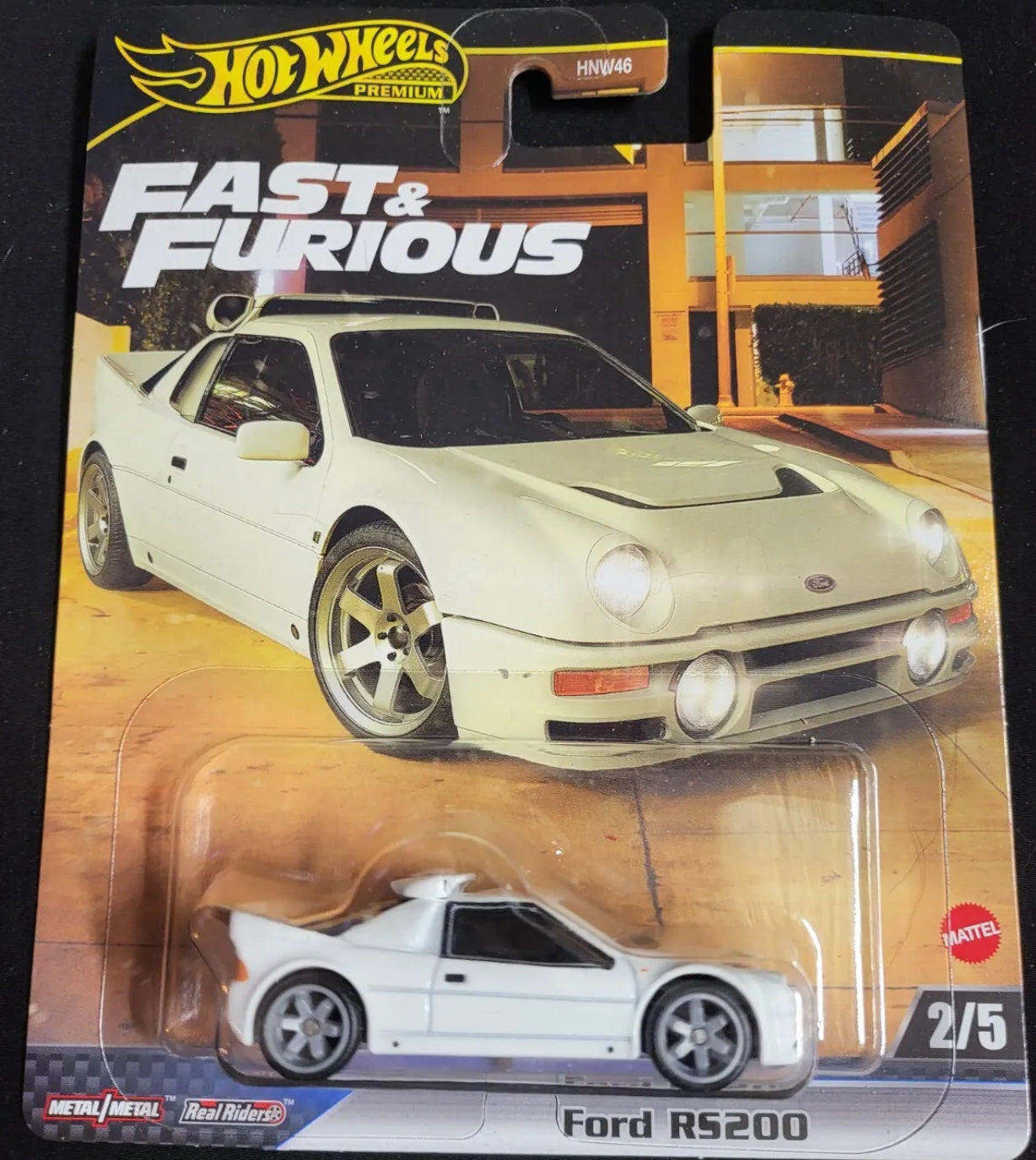 2024 Hot Wheels Premium Fast & Furious 2/5 FORD RS200 White Real Riders