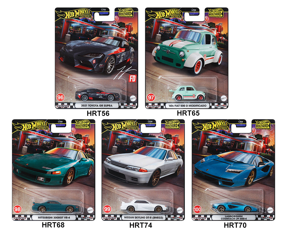 ***Pre-Order*** 2024 Hot Wheels Boulevard Premium 96-100 * Set of 5 Metal Real Riders GJT68-957V