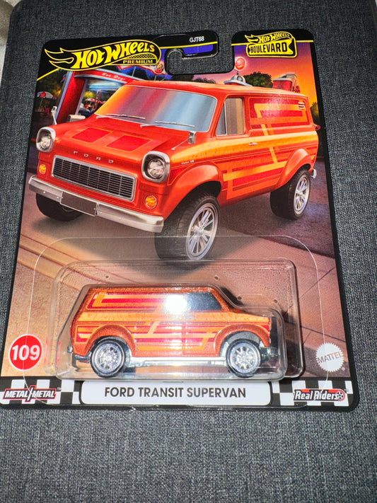 2024 Hot Wheels Boulevard #109 FORD TRANSIT SUPERVAN Premium Diecast NEW