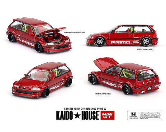 *** Preorder*** Kaido House x Mini GT 1:64 Honda Civic (EF) Kaido Works V2- M Red