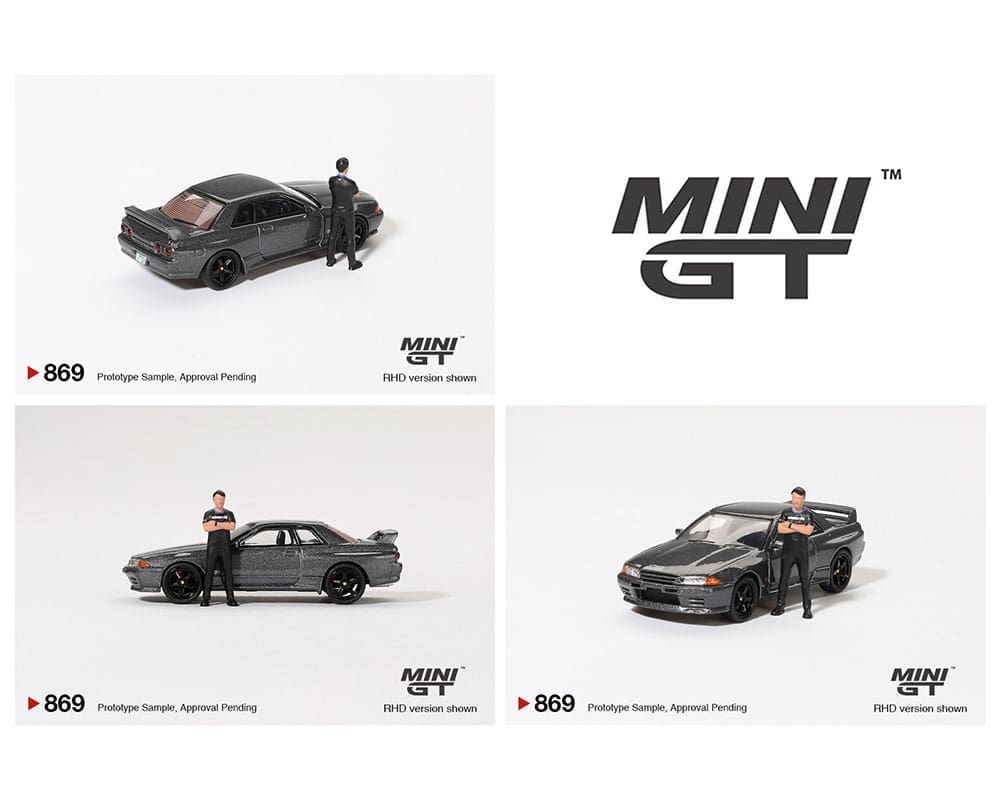 ***Preorder *** Mini GT 1:64 Nissan Skyline GT-R (R32) Nismo Gunmetal W/ Matsuda Figure – Tsugio Matsuda Collection